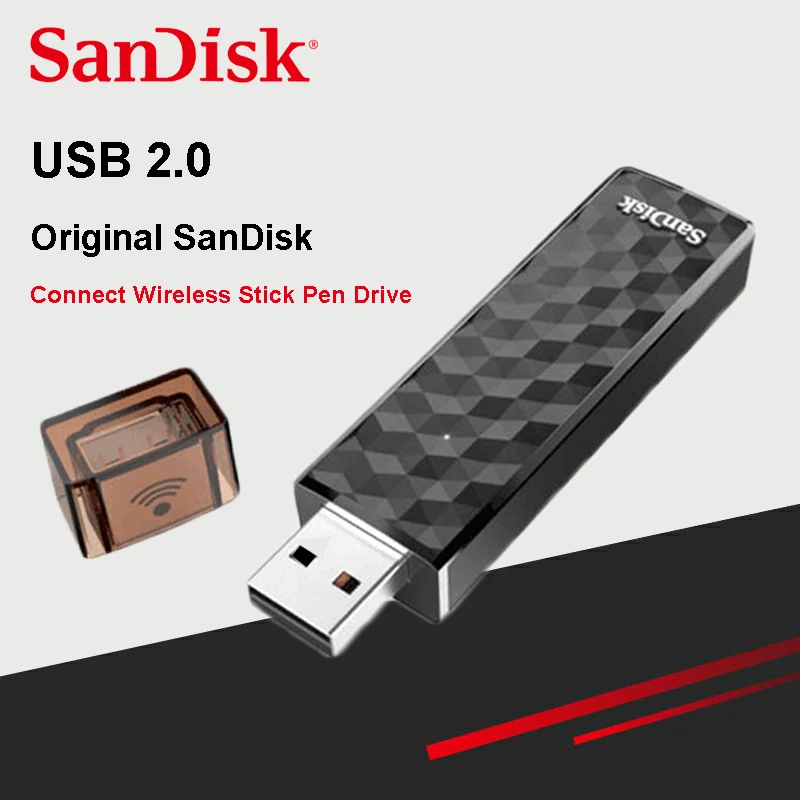 SanDisk Подключите беспроводной накопитель USB флэш 16 Гб Флешка SDWS4 Wi Fi + 2 0 флешка|USB