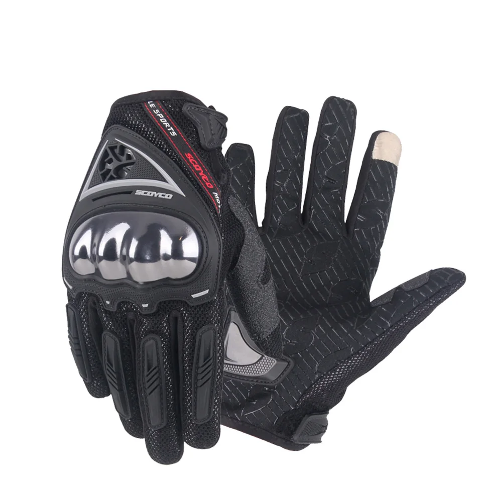 black gloves SCOYCO Новые перчатки с защитой суставов для moto rcycle Guantes de moto дышащая портативная ручка с сенсорным экраном Airsoft скутер MBX moto r перчатки - Цвет: black gloves