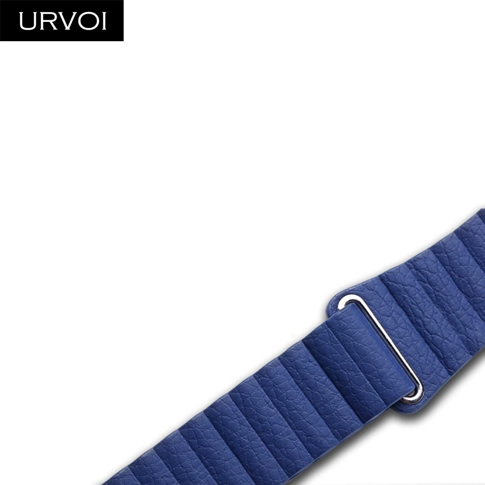 Кожаный ремешок URVOI для apple watch series 5 4 3 2 1 ремешок для iwatch кожаный ремешок пряжка с магнитом удобная мягкая Новинка - Цвет ремешка: Blue