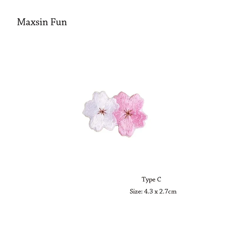 Maxsin Fun/10 шт. дешевые маленькие нашивки в виде вишневого цветка, одежда с вышивкой, железная аппликация для детей, сумки, платья, одежда, нашивки - Цвет: 10PCS TYPE C