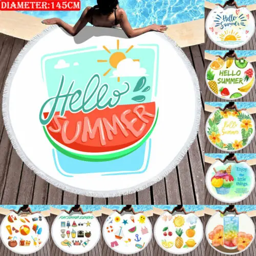 Round Large Shower Towel Tapestry Blanket Table Yoga Beach Mat Diameter 145cm | Дом и сад