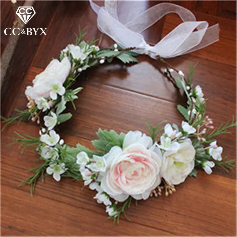 Цветочная тиара CC венок в лесу свадебные аксессуары для волос 100% ручная работа