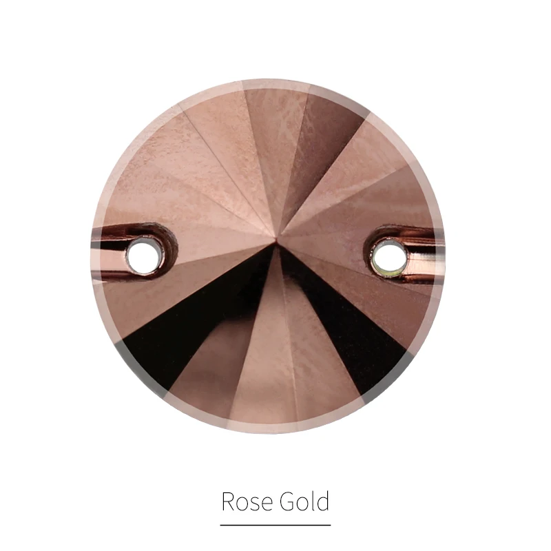 Rose Gold Очаровательный Rivoli пришивной горный хрусталь кристалл AB K9 стекло Flatback многоцветный швейные камни для одежды DIY сумки ручной работы - Цвет: Rose Gold