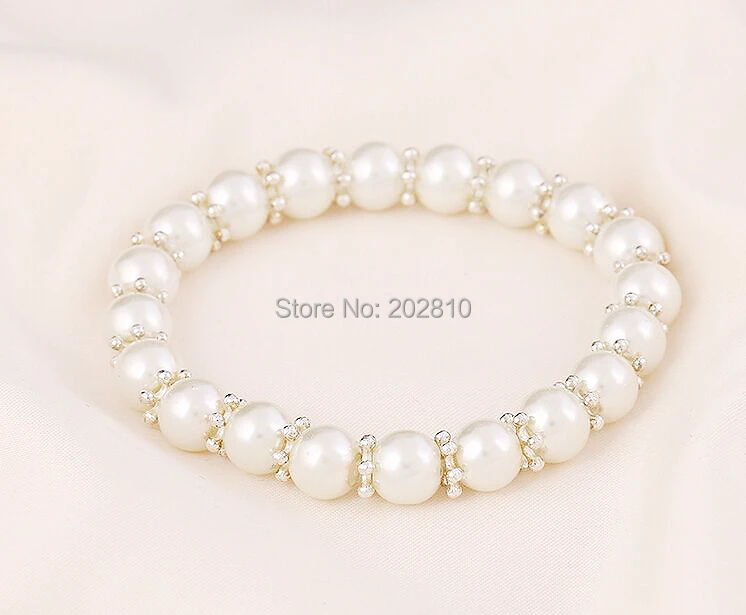 Белый жемчуг (8 мм) браслет с искусственными бусинами лидер продаж модный