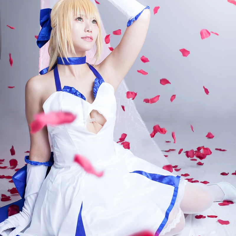 Saber Arturia Pendragon Anime Fate/ZERO Fate/stay night Cosplay Cartoon Halloween Cos Woman dress Costume | Тематическая одежда и