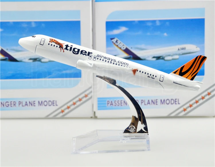 Сингапур Tigerair A320 16 см модель самолета Наборы Детский подарок на день рождения