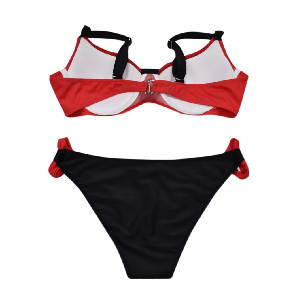 Женский бандо бандаж сплошной цвет синий красный лоскутный раздельный комплект