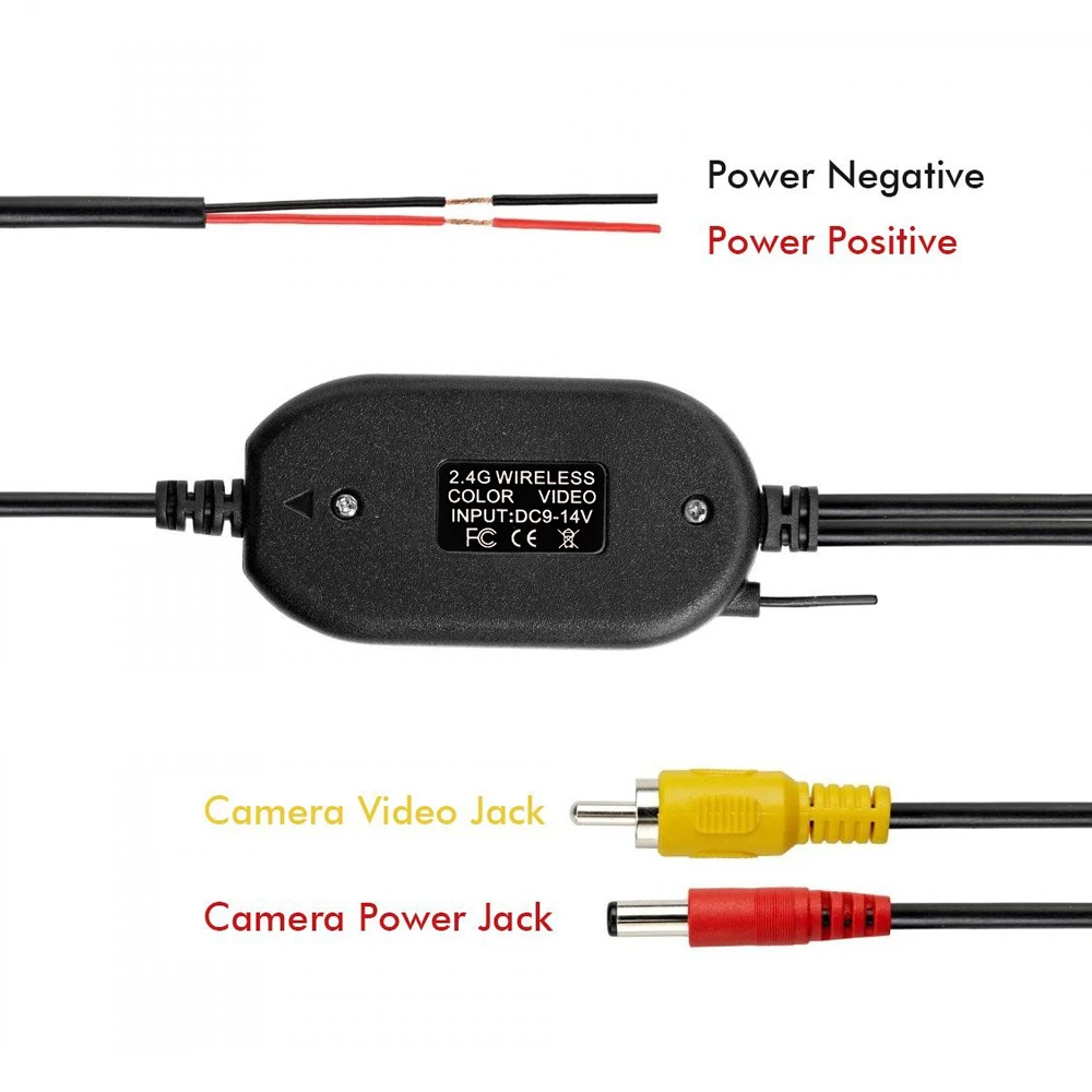 2.4 ГГц Беспроводной Автомобилей RCA Видео Передатчик и Приемник для Plug Камера