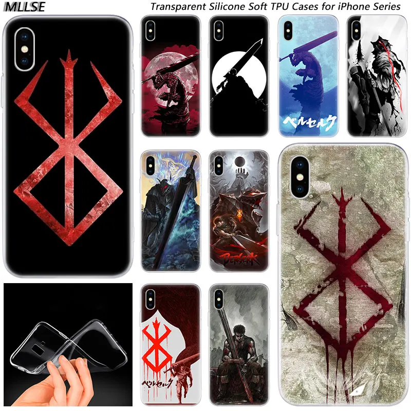 Модный силиконовый чехол Anime Berserk Guts для Apple IPhone 11 Pro XS Max X XR 7 8 6 6s Plus 5S SE TPU мягкий