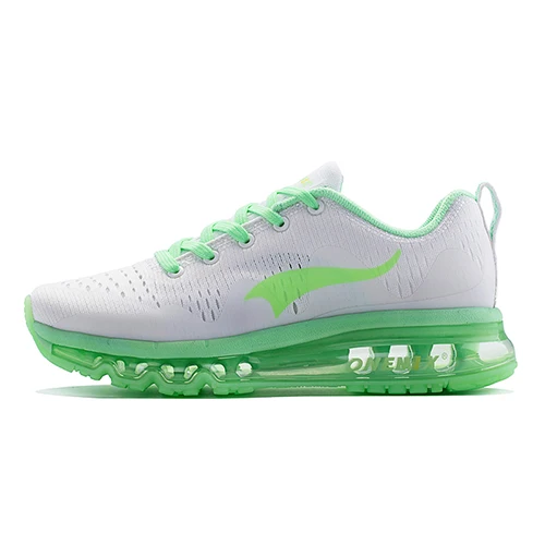 ONEMIX, летняя мужская обувь для бега Air 950, женские спортивные кроссовки, амортизирующая Подушка, дышащая вязаная сетка, вамп, уличная прогулочная обувь - Цвет: Light Green Women