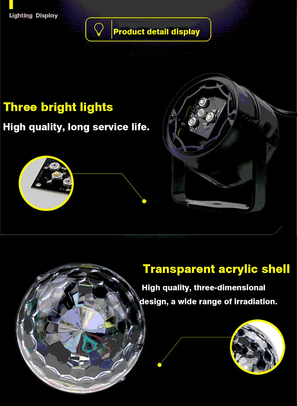 3 Вт Мини RGB кристалл магический шар звуковая активация диско шар сценическая лампа Lumiere Рождественский лазерный проектор Dj клуб вечерние светильник шоу