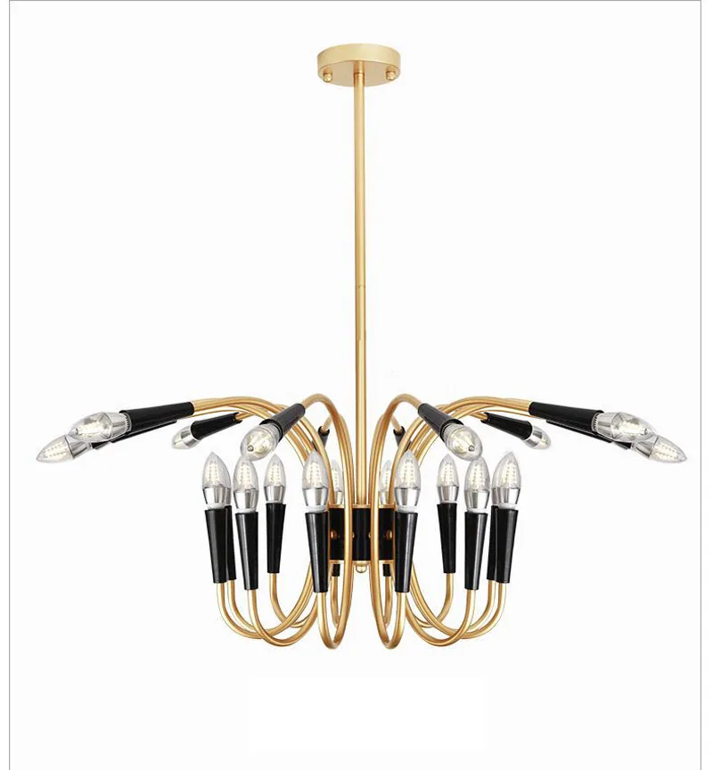 Роскошный Лебедь Свет Золотой промышленный подвесной светильник современный