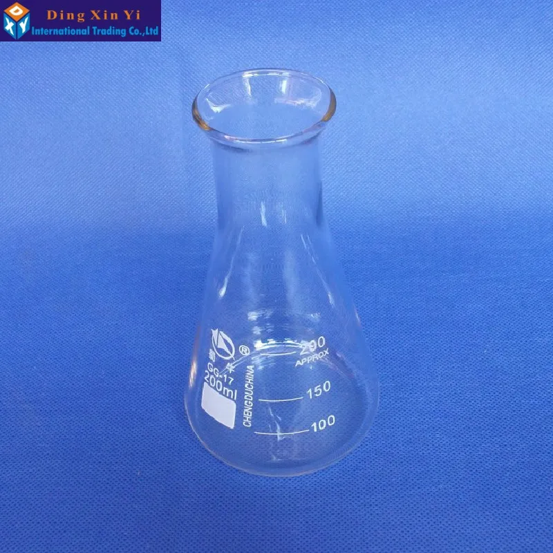 Стеклянная колба Erlenmeyer (4 шт./лот) 200 мл стеклянная коническая лабораторное