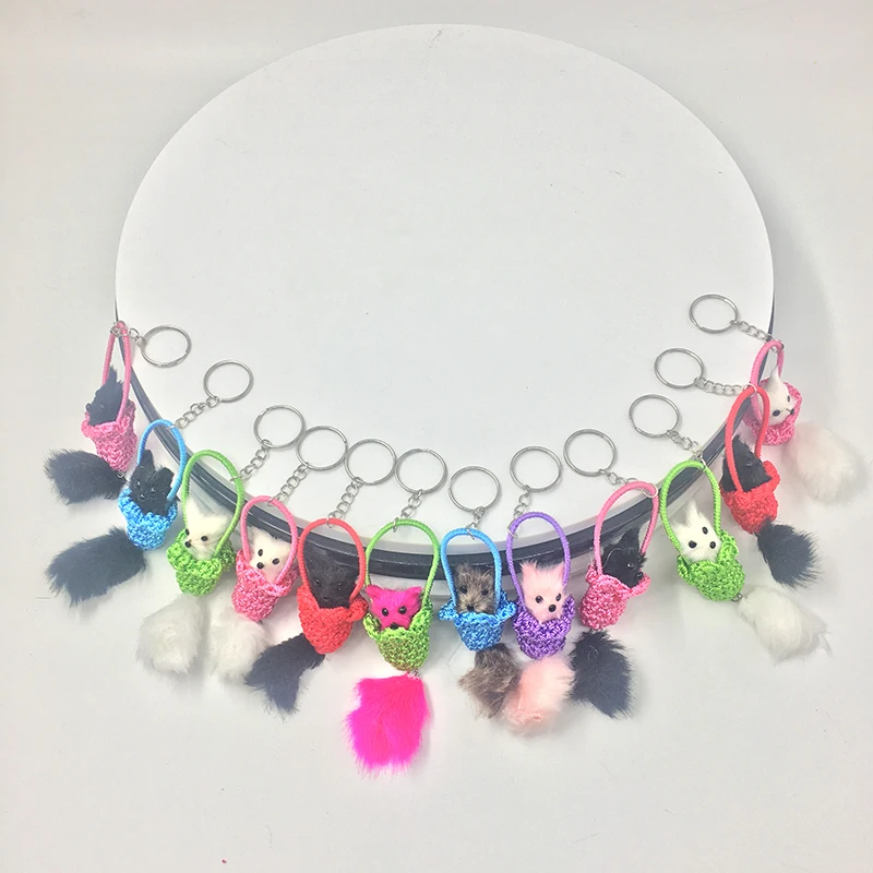 6 шт Оптом Бутик смешанный цвет плюшевый милый брелок Лисичка для украшений и