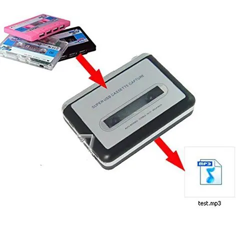 Удобная портативная лента для ПК Супер USB Cassette-to-MP3-плеер конвертер с usb-кабелем, наушниками и программным обеспечением
