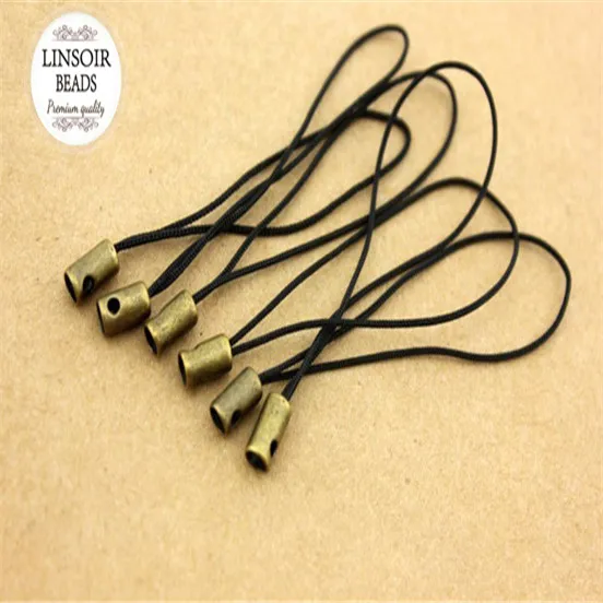 100 шт./лот 5 см Модный черный ремешок для сотового телефона шнур шнурка