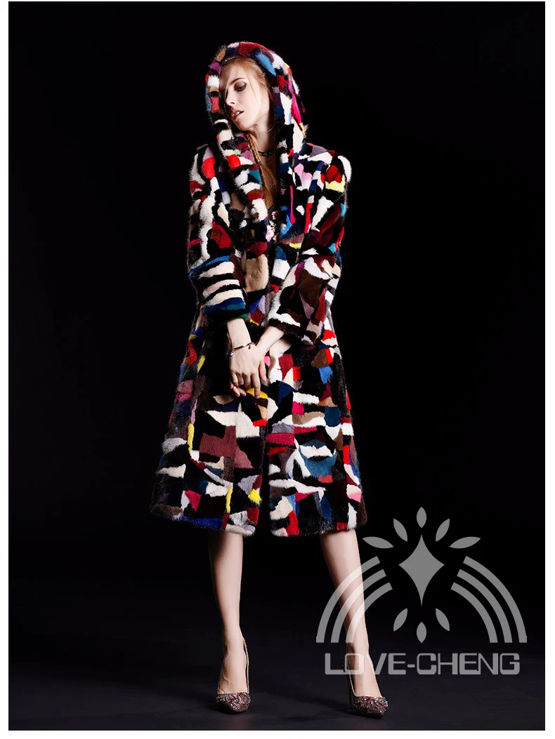 Новинка оригинальная Женская длинная разноцветная куртка верхняя одежда пальто