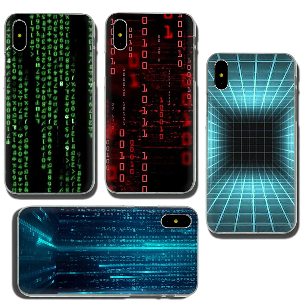 Футляр для телефона Fashion Matrix Code Hard Phone Cover Case для iPhone SE 2020 5 5S 5C 6 6S Plus 7 8 X XS XR 11 Pro Max.