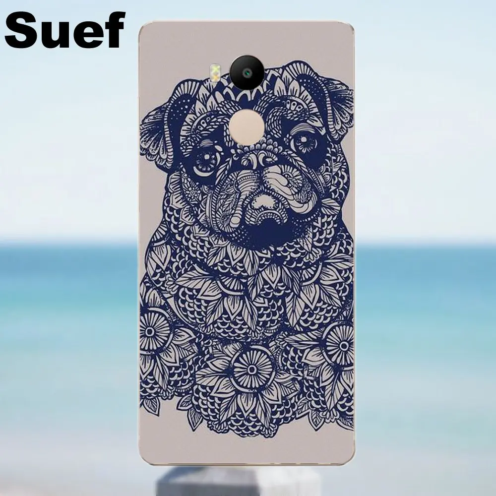 Suef Pug Dog Fashion Animale для Xiaomi Redmi 4 3 3S Pro Mi3 Mi4 Mi4i Mi4C Mi5 Mi5S Mi Max Note 2 мягкие ТПУ чехлы накладки