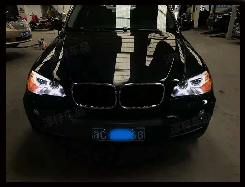 Стайлинга автомобилей фара для X5 фары 2007-2013 E70 глаза ангела фары светодиодный DRL сигнальные лампы Bi Xenon Hid авто аксессуары