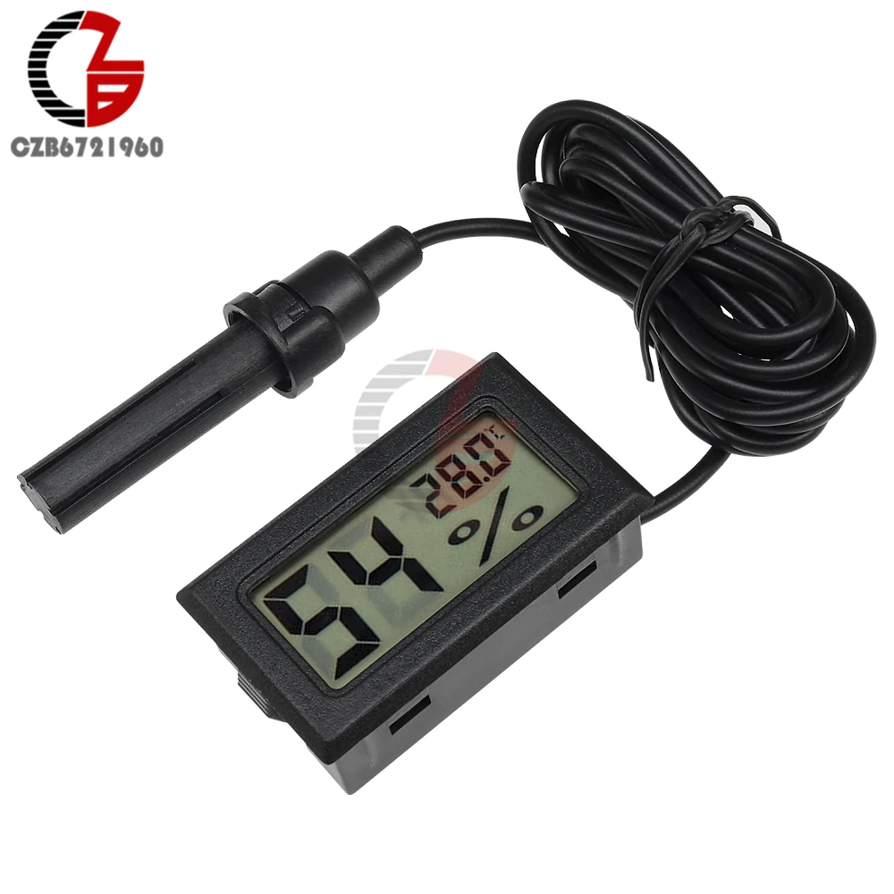 

1.5M Mini LCD Digital Temperature Humidity Sensor Meter Thermometer Hygrometer Temperature Controller Soil Moisture Detector