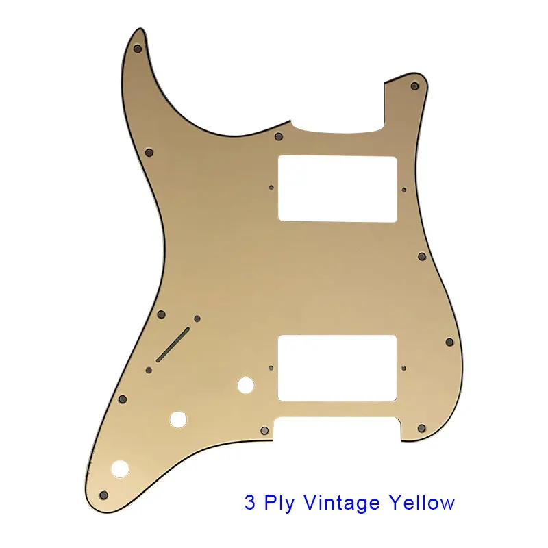 3 ply vintage yellow Pleroo аксессуары для гитары pickguards 11 отверстий для левшей США/Мексика стандарт ST HH гитара Stratocaster с PAF Humbucker - Цвет: 3 ply vintage yellow