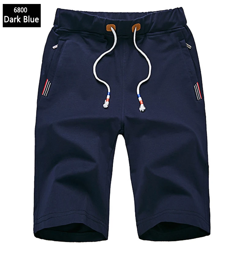 6800-dark Blue New Men's Shorts Summer Mens Beach Shorts Cotton Casual outwear sports gym joggers running Male Shorts homme Brand Clothing - Цвет: 6800-dark Blue