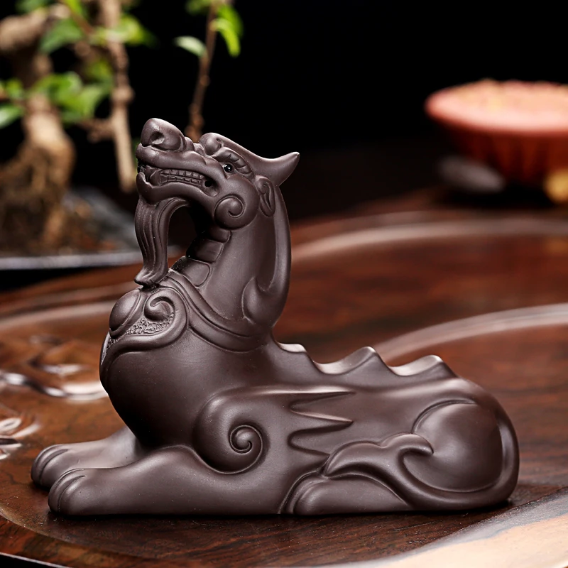 Authentic Yixing Purple Clay Tea Pet Kung Fu Set Accessories Tray Desktop Decoration Lucky Feng Shui Brave Troop Crafts | Дом и сад