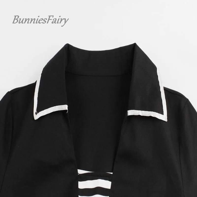 2018 New Arrival Vintage Style Dresses Women Three Quarter Sleeve Print Turn-down Neck Female Elegant | Женская одежда