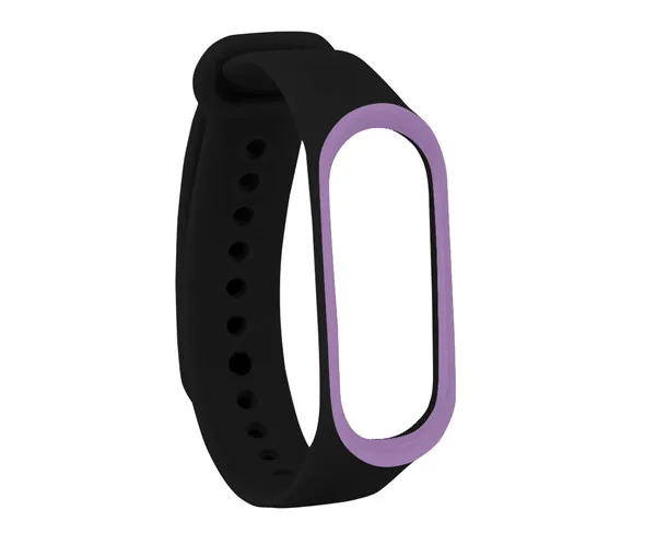 Black purple Спортивные силиконовые для фитнеса, ремешок для часов, браслет для Xiaomi mi, ремешок 3, умные часы, замена, модный Удобный ремешок для mi Band 3 - Цвет ремешка: Black purple