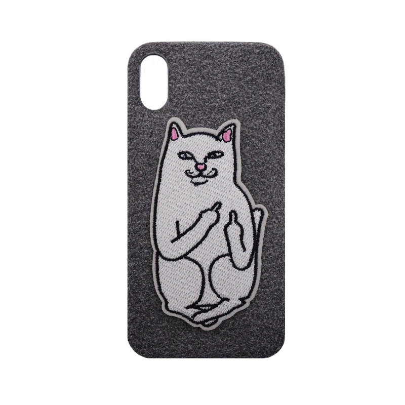 2017 The Newest Luxury skateboard sports pet embroidery patch rock cat winter keep warm matting plush soft tpu case For Iphone | Мобильные