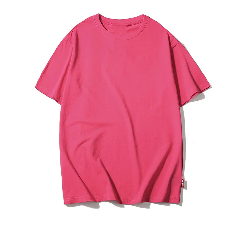 Rose Red GONTHWID повседневные хлопковые однотонные футболки для мужчин и женщин в стиле хип-хоп с круглым вырезом и коротким рукавом пустые футболки хип хоп летние мужские футболки 3XL - Цвет: Rose Red