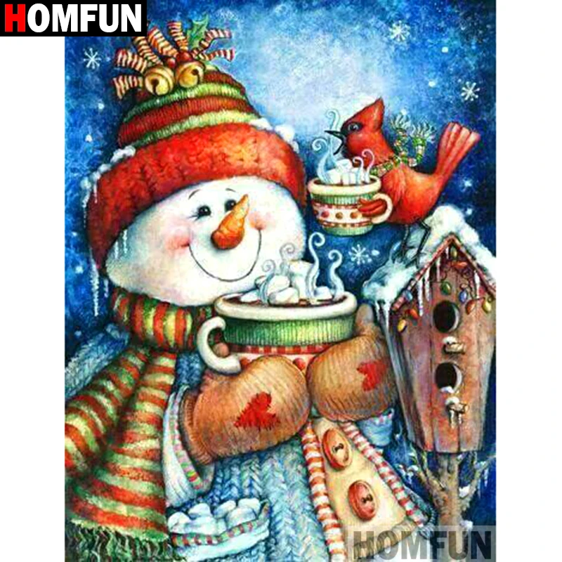 

HOMFUN Full Square/Round Drill 5D DIY Diamond Painting "Cartoon snowman" Embroidery Cross Stitch 3D Home Decor A10688