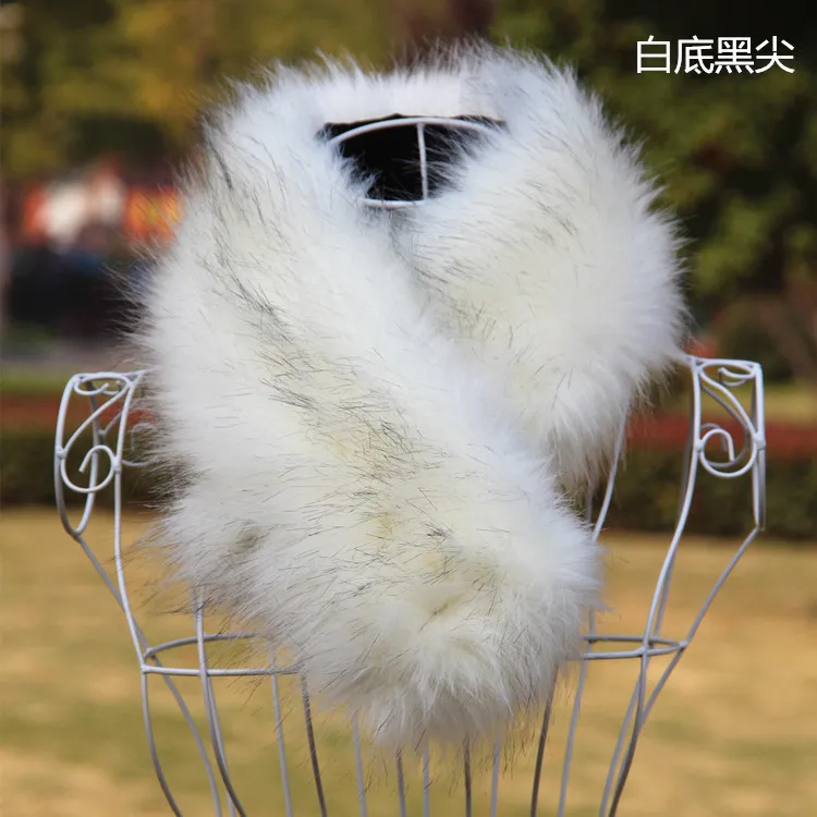 Шарф из лисьего меха Воротник енота меховая накидка воротник искусственного