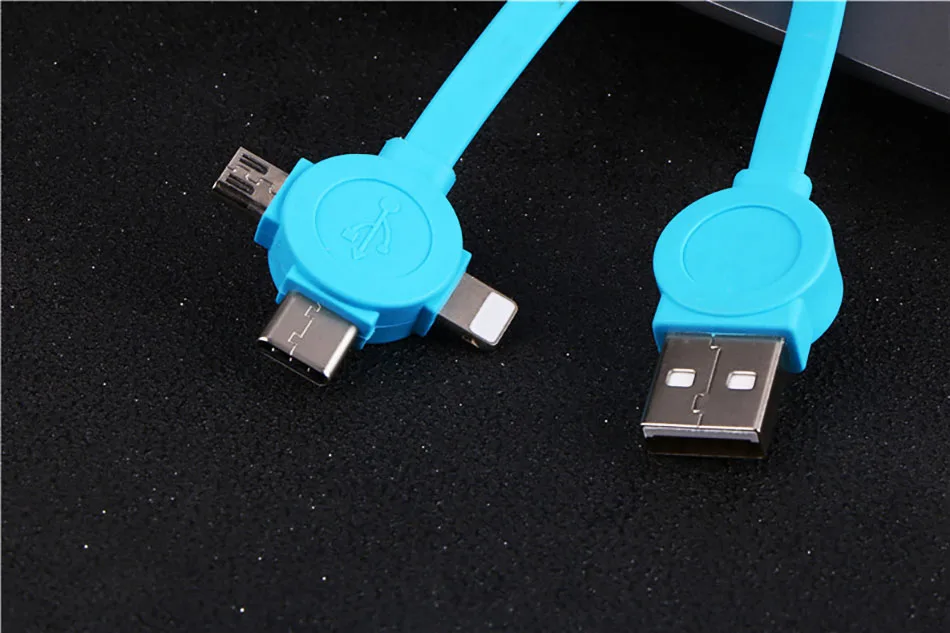 ACCEZZ 3 в 1 USB кабель для зарядки и передачи данных освещение для iPhone 7 XR XS Max X 8 Pin Micro usb type C для samsung Xiaomi телефонные кабели