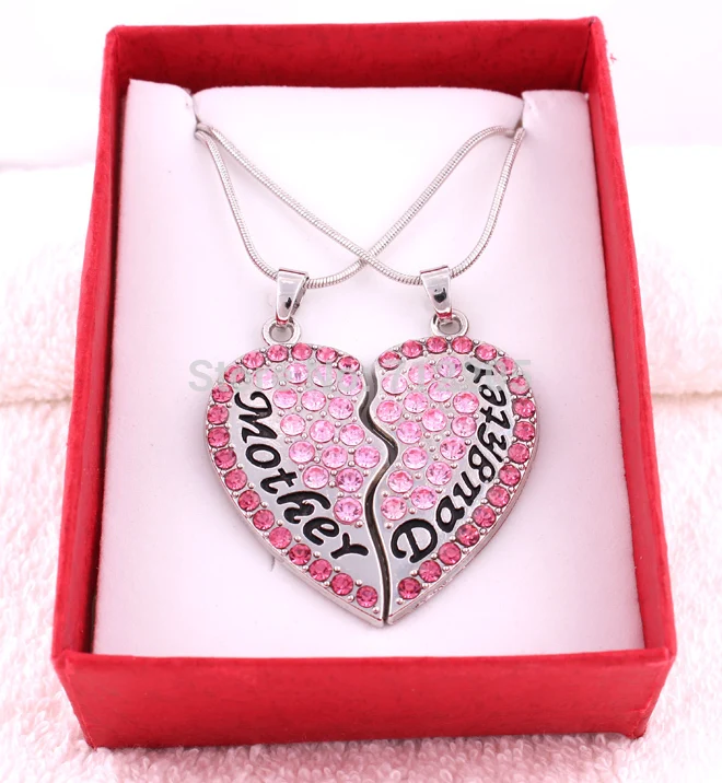 Подвеска в виде сердца для матери и дочери с цепочкой змеей|box lid|box cylinderbox outline |