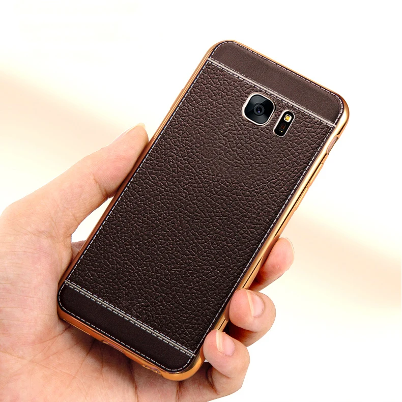 Luxury Soft Plating Leather Cover For Samsung Galaxy S6 A3 A5 A7 J3 J5 J7 2016 2017 Case S7 Edge |