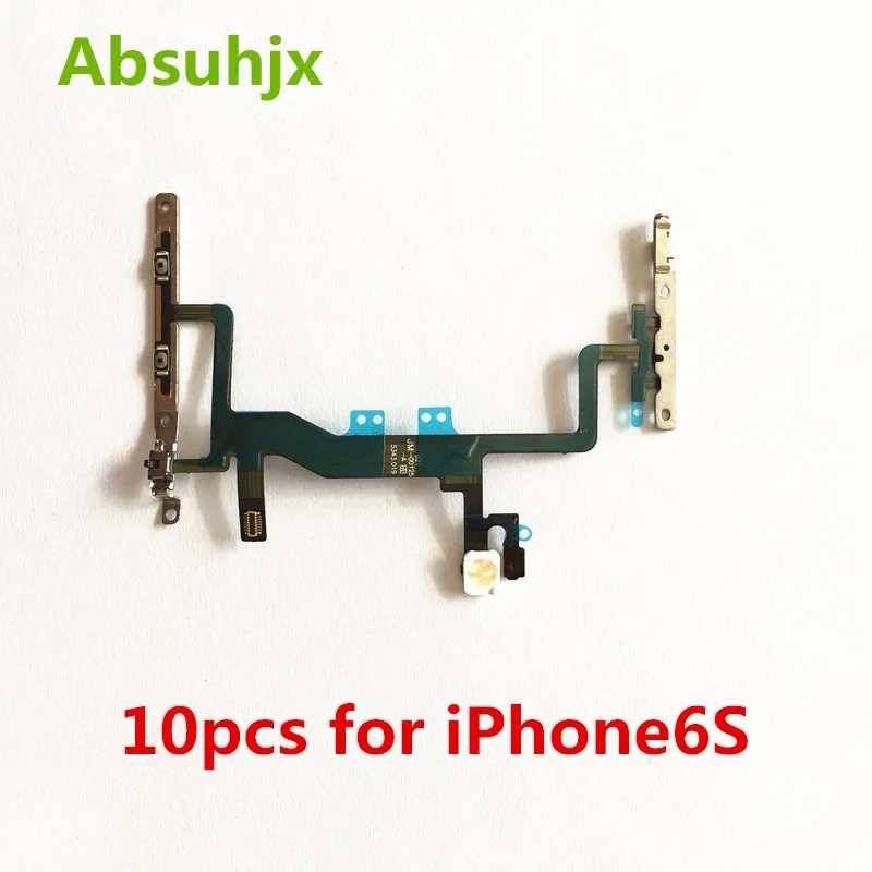 Absuhjx 10 шт. гибкий кабель питания и громкости для iPhone 6S 4 7 ''датчик приближения