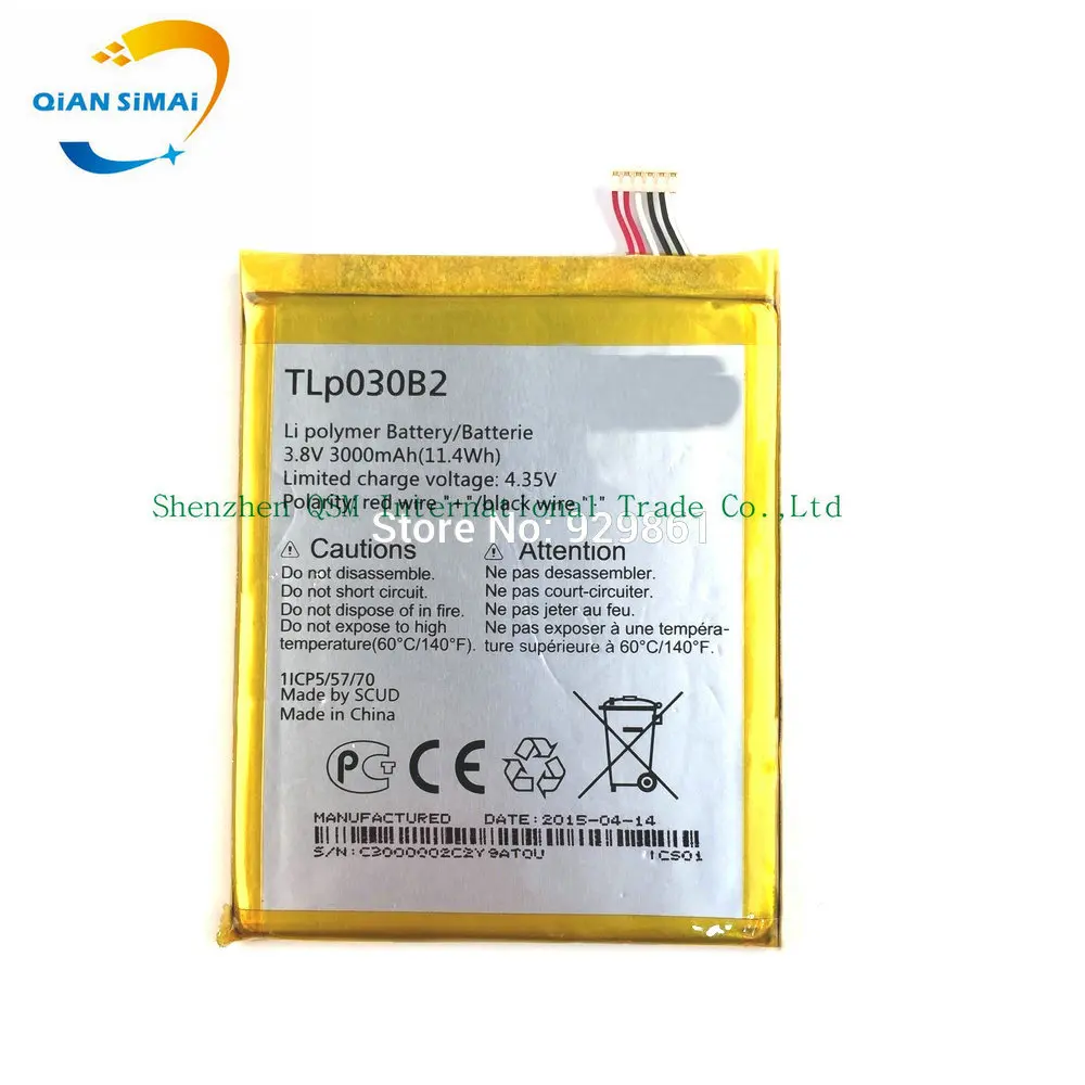 Высококачественный аккумулятор TLp030B2 TLp030B1 100% для телефона Alcatel One Touch Pop S7 OT 7045 7045Y
