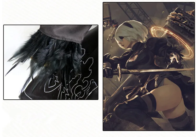 Новая игра NieR: Automata 2B Сестра Косплей костюмы Йорга № 2 Тип B полный комплект платье перчатки Eyemask носки Хэллоуин косплей