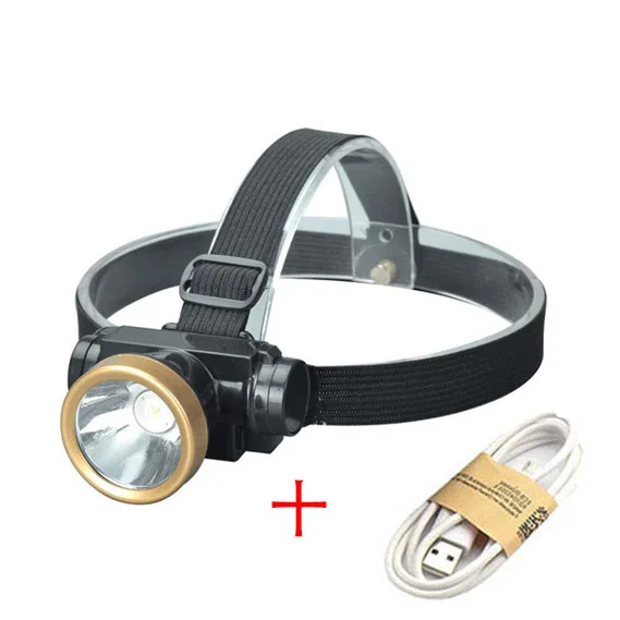 headlamp and cable Мощный светодиодный налобный фонарь с зарядным аккумулятором USB, Головной фонарь, фронтальный светильник-вспышка, светильник linterna, головной светильник для рыбалки - Испускаемый цвет: headlamp and cable