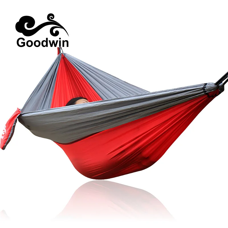 

328 promotion Camping hammock Ultralight Outdoor Camping Hunting Mosquito Net Parachute Hammock 2 Person Hamaca