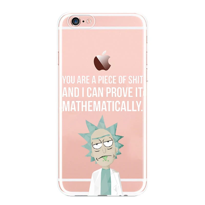 Забавный Прозрачный чехол для телефона Rick and Morty iphone 8 Plus 7 6 S 5 5S SE мягкие