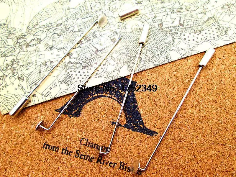 

8pcs silver Lapel Pin Stick Pin Clutch 4x65mm With 5mm Pad