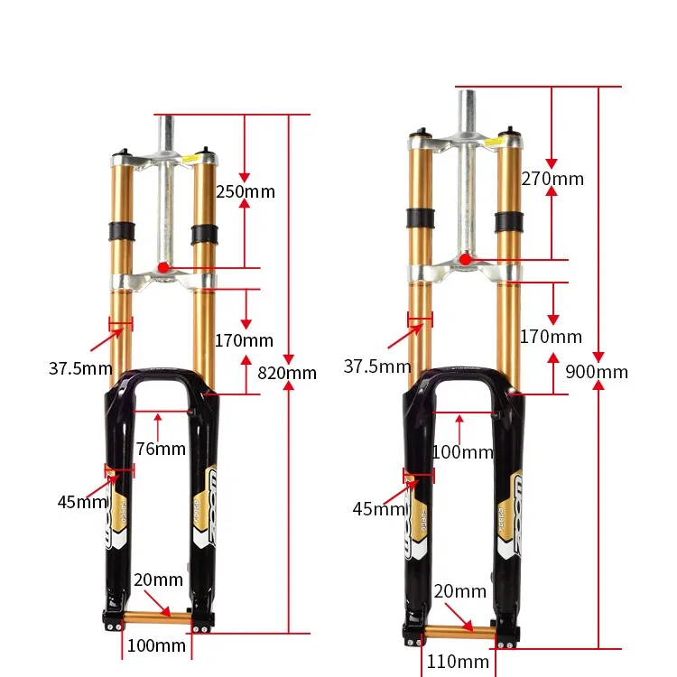 ZOOM DH Велосипедная вилка 2" алюминиевая Велосипедная вилка 27,5"