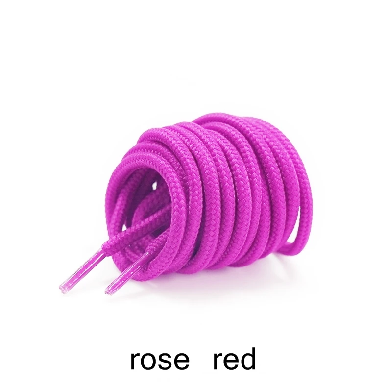 rose red 2 шт./лот, круглые полиэфирные шнурки для ботинок, однотонные классические ботинки martin, шнурки, повседневные спортивные ботинки, обувь на шнуровке 90 см/120 см/150 см Z025 - Цвет: rose red