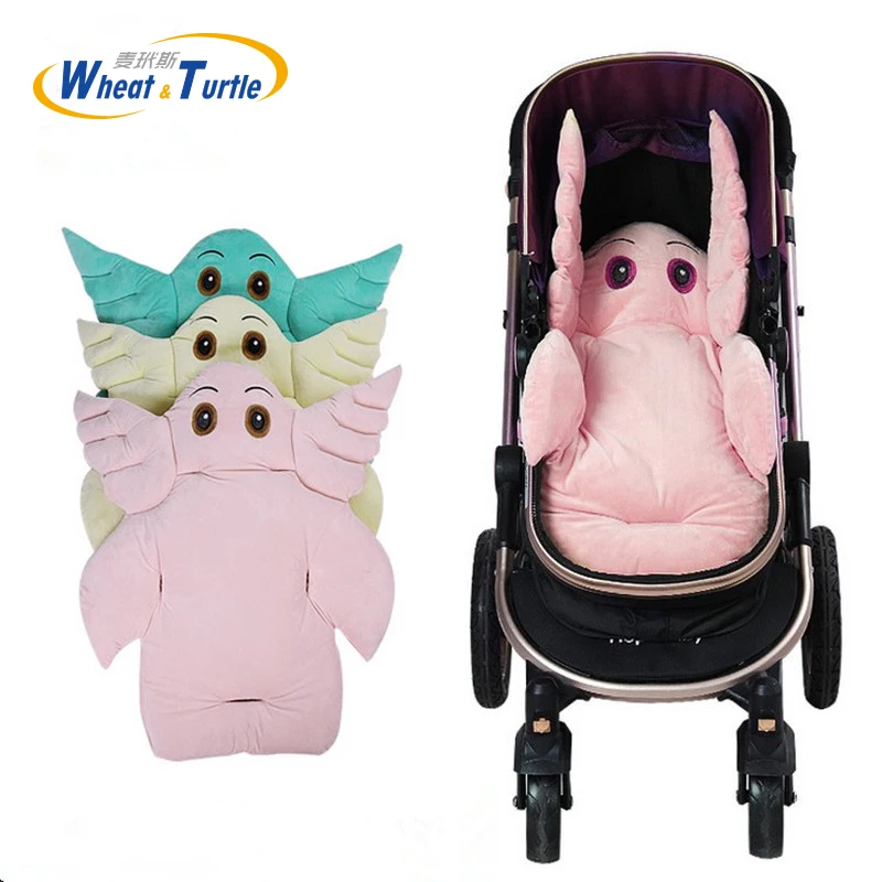 Cute Cartoon Baby Stroller Liner Seat Pad Soft Velvet Cushion For Baby Carriage Chair Car Seat Mat Stroller Accessories