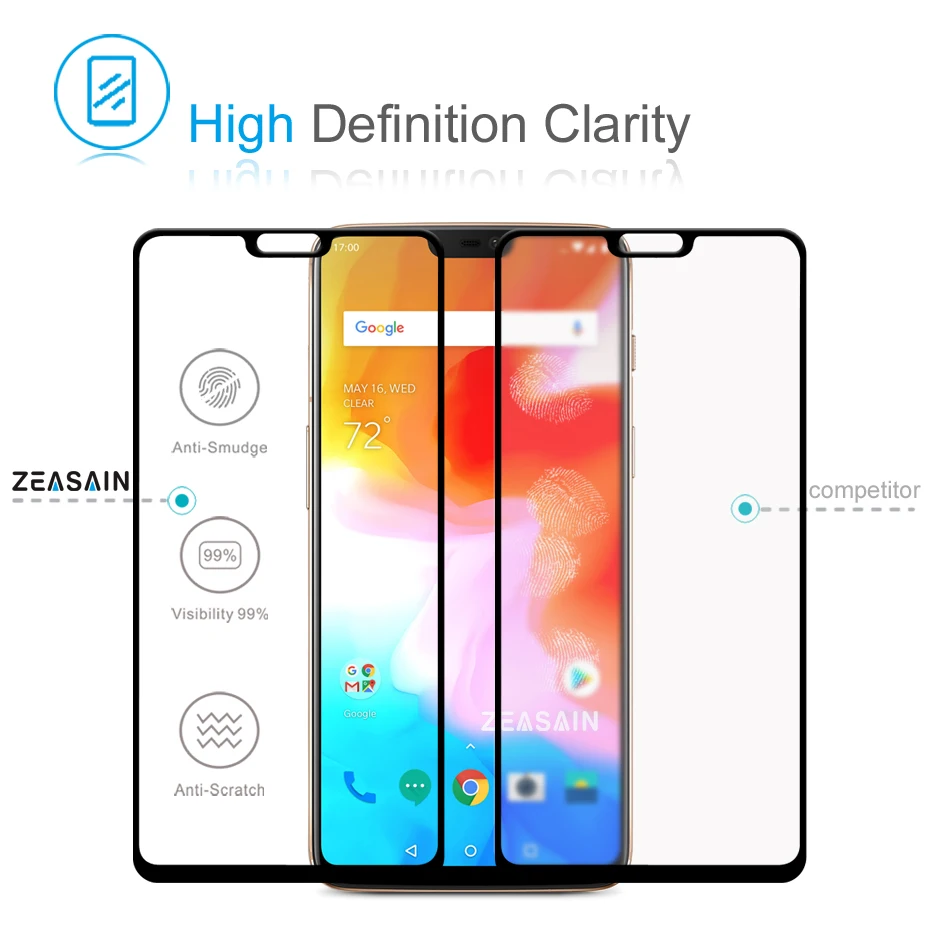 2 упаковки Оригинальная защитная пленка ZEASAIN для OnePlus 6 One Plus OnePlus6 1 + полное