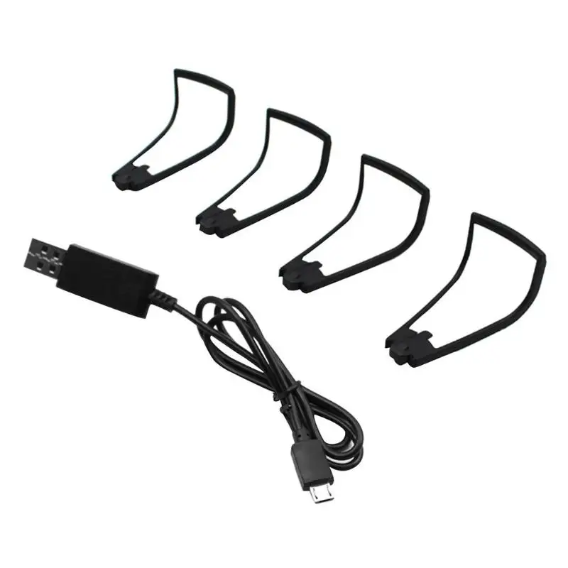 ALLOET черный пропеллер защитные кольца набор usb кабель для зарядки аксессуары функция зарядки защита пропеллера для SG106 Радиоуправляемый Дрон