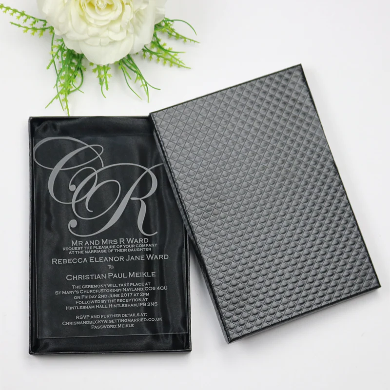 50 персонализированных роскошных акриловых пригласительных открыток на свадьбу